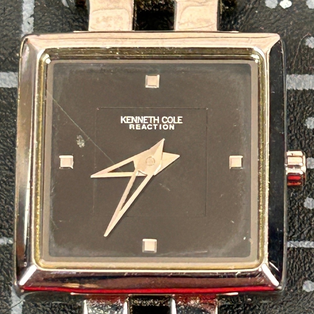 Kenneth Cole Reaction Womens Watch KC2414 S301-06 Black Square Dial Tested‎